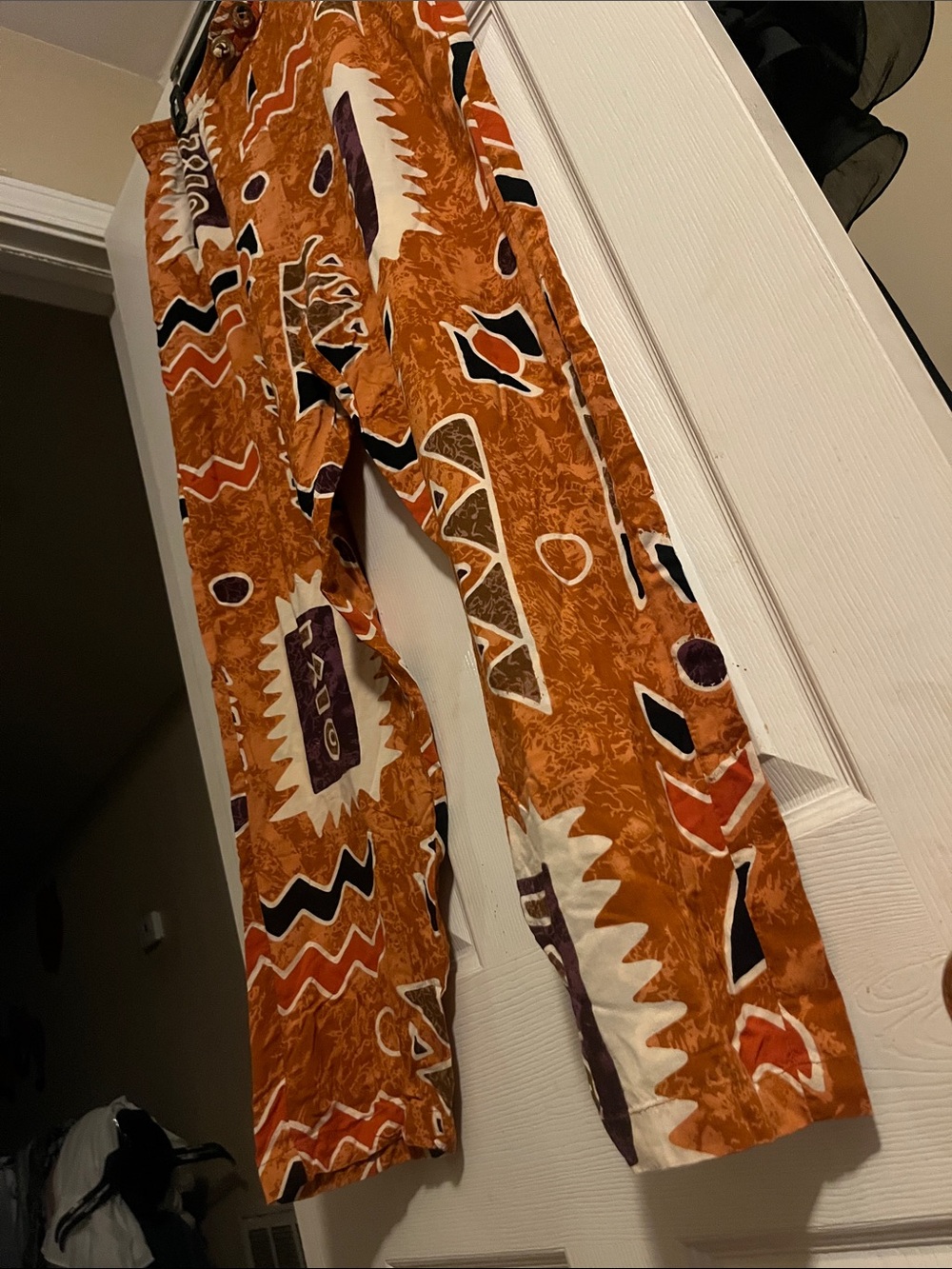Rust Orange Tribal Print Lounge Pants - Picture 2 of 6